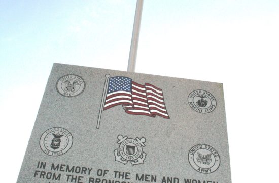 The flag pole over the Veterans Memorial in Bronson was missing American Flag on Veterans Day. The city didn't fly the flag.