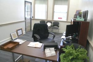 The receptionist office for the county commissioners is a work in progress but is open for business.