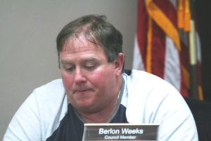 Councilman Berlon Weeks said he may resign from the board due to health issues. He hasn't made a final decision.