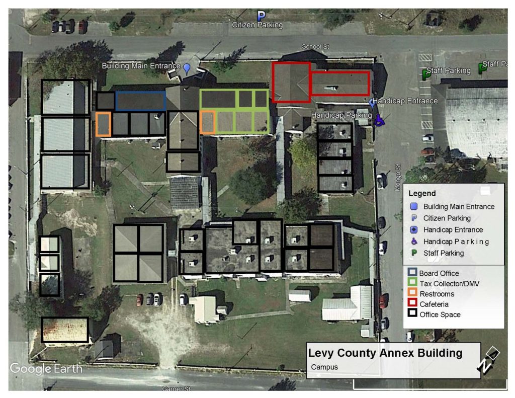 Levy County Annex Building Map With Key for Differen Locations