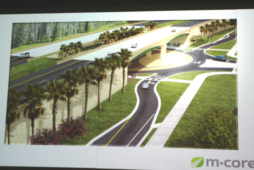 This artist's rendering of an overpass in the Wekiva Parkway was used to illustrate what similar facilities would look like when the Suncoast Corridor is built. The drawing was part of a slide presentation.