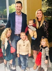 Photo Courtesy of Joe Harding: Joe Harding and his wife Amanda are pictured with their children Vivienne, 6, Joseph, 4, Gideon, 5 months and Fiona, 3.