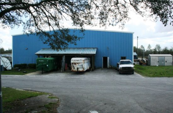 The recycling building at the transfer station is quiet.