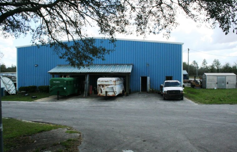 The recycling building at the transfer station is quiet.