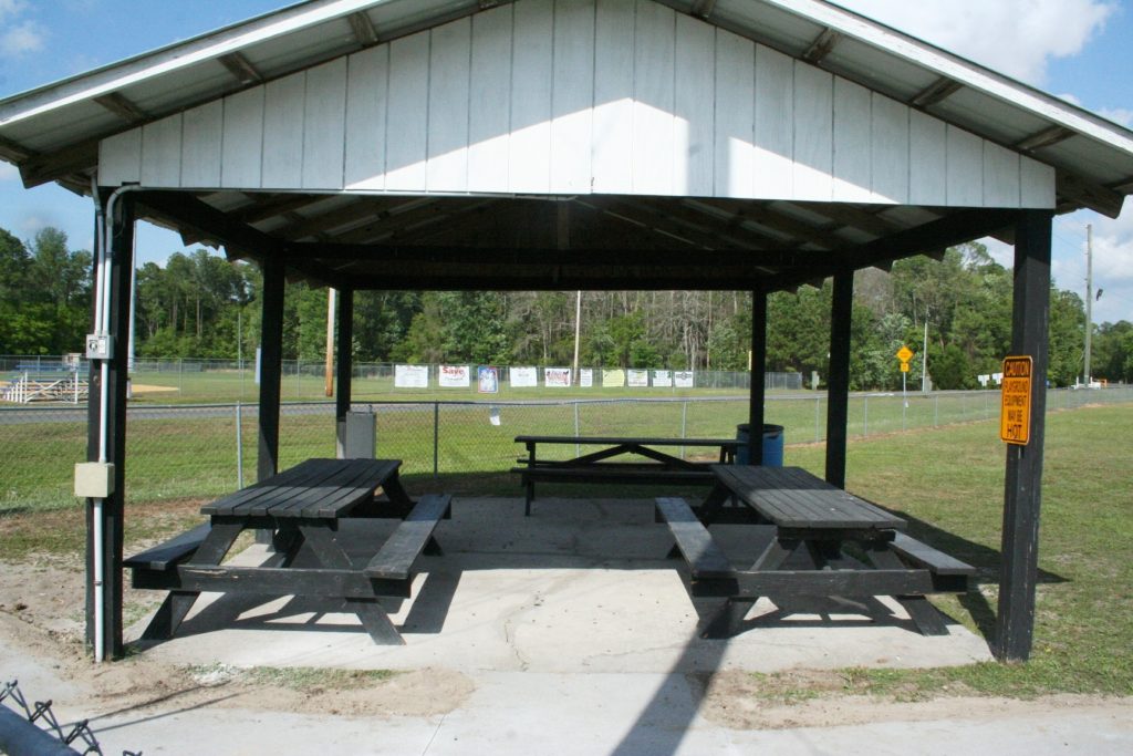 The sidewalk was designed with an off ramp to the pavilion.