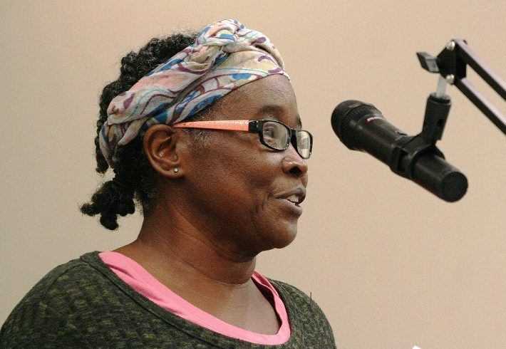 Jacqueline Appling encourages the Williston City Council to support her group's effort to breathe life back into Cornelius Williams Park.