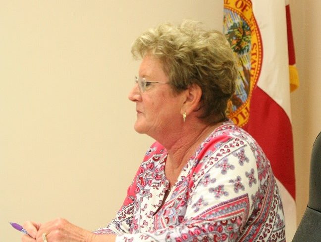 City Manager Mary Ellzey discusses her retirement plans with Chiefland City Commissioners.