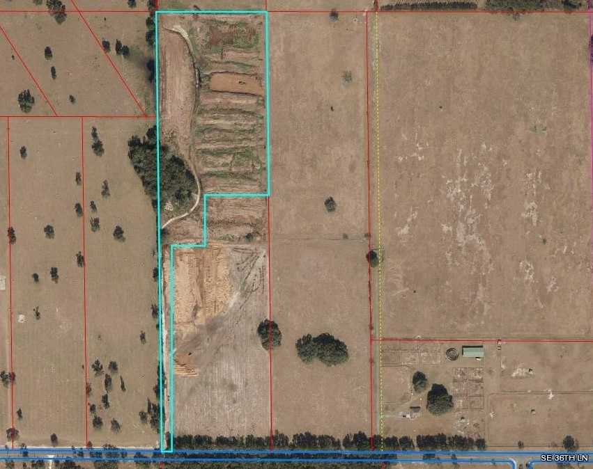 This Google Earth photograph of Allen Fant operation in Morriston shows a row of manure piles. County Commissioners Matt Brooks and Mike Joyner say they don't want this type of manure dumping site to be commonplace in Levy County.