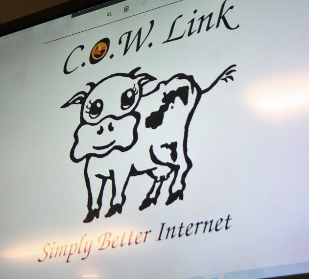 This is the logo of the city's internet utility C.O.W. Link.