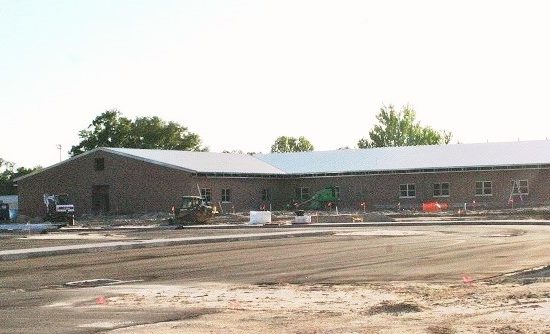 One of the new classroom buildings under construction at Chiefland Middle High School stands about where the Chiefland Watermelon Parade once lined up. The parade route won't be as long this year due to the construction.