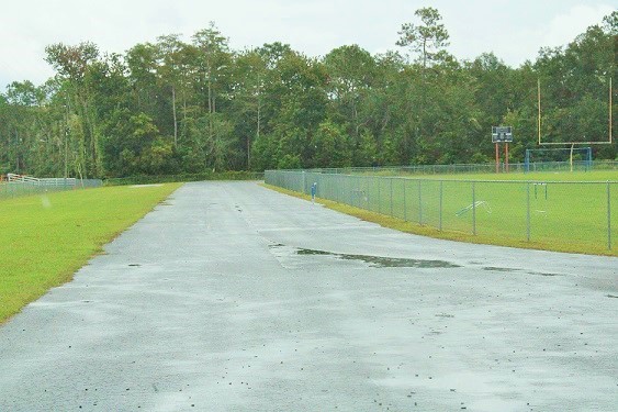 The track at James H. Cobb Park is set to be restriped in preparation for the spring track season.