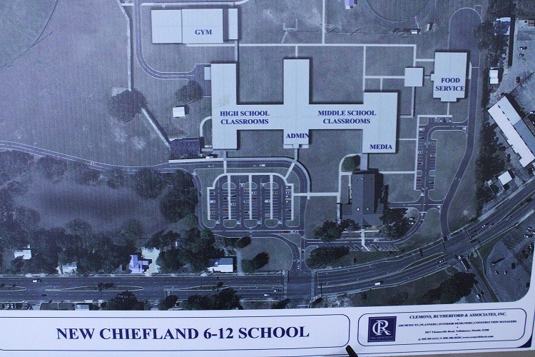 This drawing of the new Chiefland Middle School campus shows the layout of the buildings.