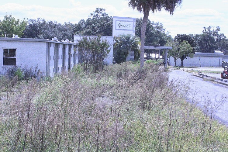 Williston residents have been complaining about the unsightly appearance of the grounds surrounding the vacant hospital. Waist-high weeds and grass were growing in abundance