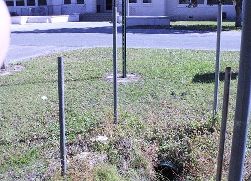 This culvert in front of the Levy County Government Center is at the center of a debate on whether it should be dug up and replaced.