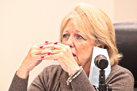 Williston City Manager listens to a council discussion at a recent board meeting.