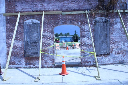 The remains of the historic Coca Cola building in Block 12 are part of the renovation and construction project.