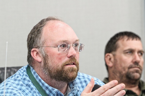 Supervisor Donald Barber said the increase in utilities employees wasn't an excuse to raise salaries. He the city was shorthanded and needed to hire more people last year. Seated to Barber's right is Public Works Director Jonathen Bishop.