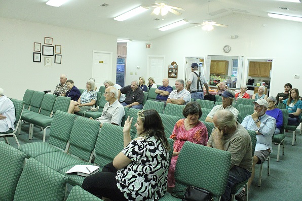 Rosewood area residents were active participants in Thursday's workshop at the Rosewood Baptist Church. They asked many probing questions.