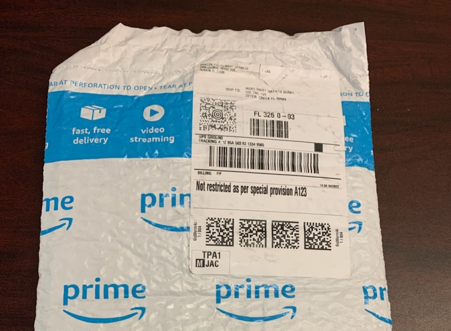 This package arrived at Otter Creek Town Hall Monday without a return address from the sender. It was anonymous. The package was sent to "Mary Mary Math is Scary" and listed the Town Hall address.