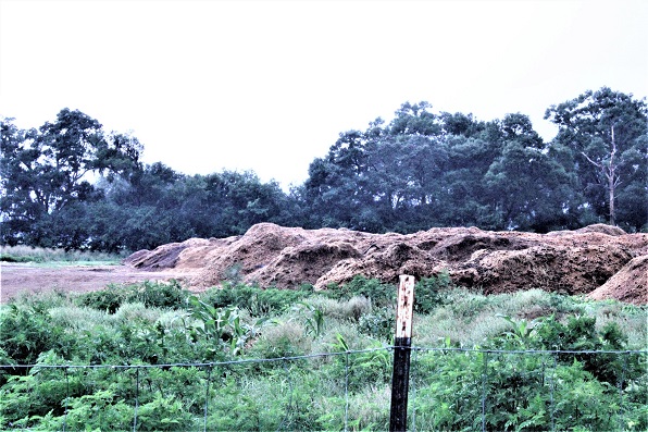 One end of the manure composting facility shows the number of so-called windrows of used horse bedding on the Allen Fant property.