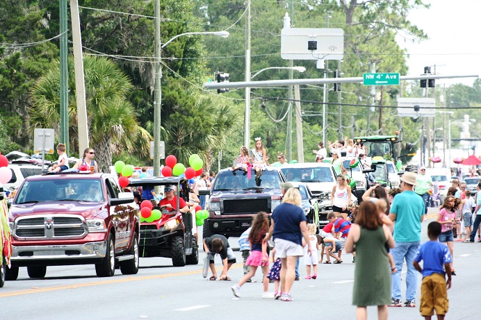 @ File photo by Terry Witt: The Chiefland Watermelon Festival Parade is always a colorful affair and draws big crowds.