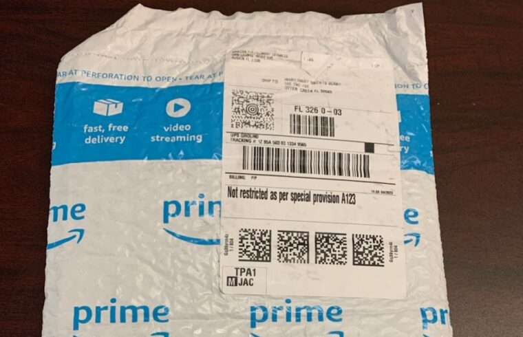 This is the package that was delivered to Otter Creek Town Hall on April 10, 2023 addressed to Mary Mary Math is Scary, a reference to then Town Clerk Mary Degroot who has since retired. This package and its contents, an old calculator, were thrown out by the sheriff's office. The person who sent the package was never identified.