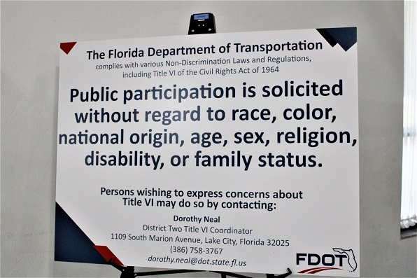 This sign was posted near the entrance to the meeting site at the Tommy Usher Center, making it clear that public participation was solicited and there was no bias in how it was done.